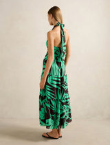 Gabrielle Shirred Halter Midi Dress Forever New