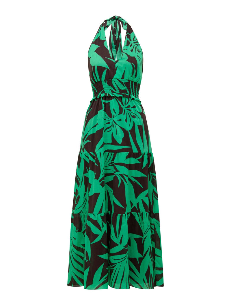 Gabrielle Shirred Halter Midi Dress Forever New