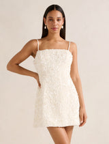 Kirby Sequin Mini Dress Porcelain Forever New