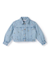 Kristen Girls Denim Emb Crop Jacket