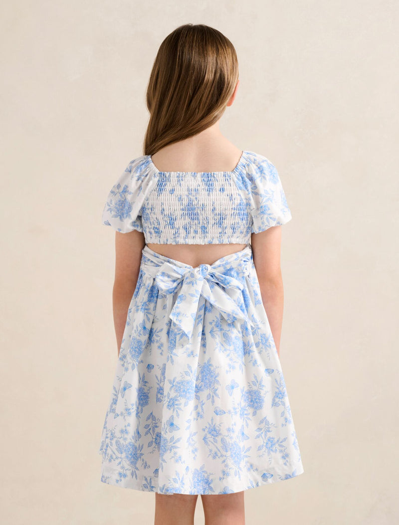 Ria Girls Puff Sleeve Print Dress