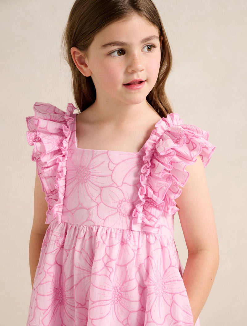 Selena Girls Babydoll Emb Dress Forever New