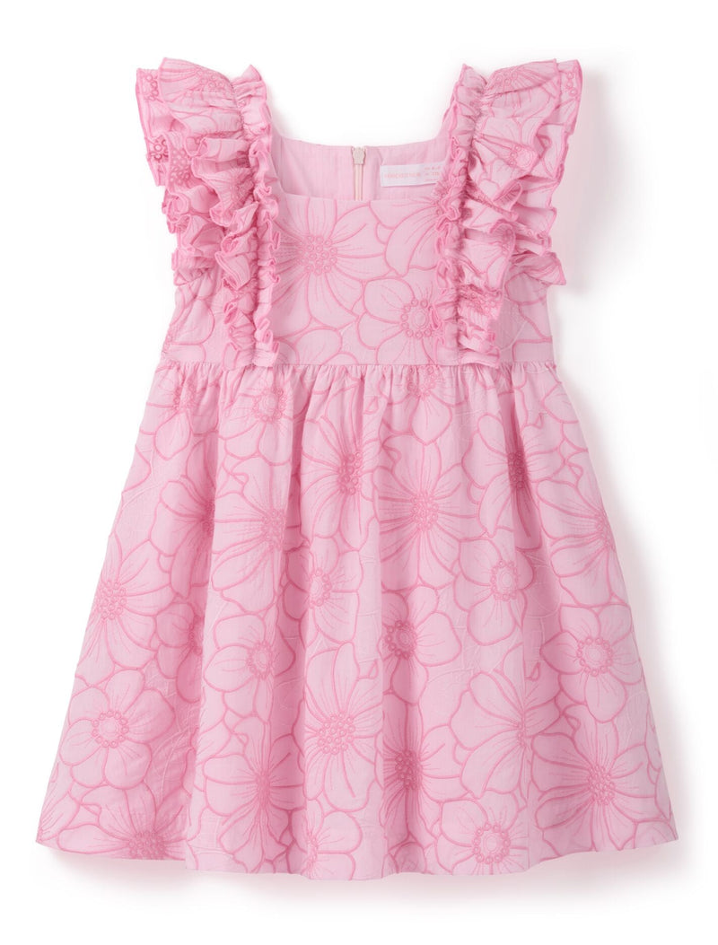 Selena Girls Babydoll Emb Dress Forever New