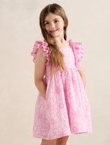 Selena Girls Babydoll Emb Dress Embroidered Floral Forever New