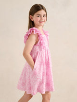 Selena Girls Babydoll Emb Dress Forever New