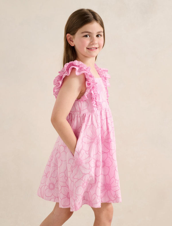 Selena Girls Babydoll Emb Dress Forever New