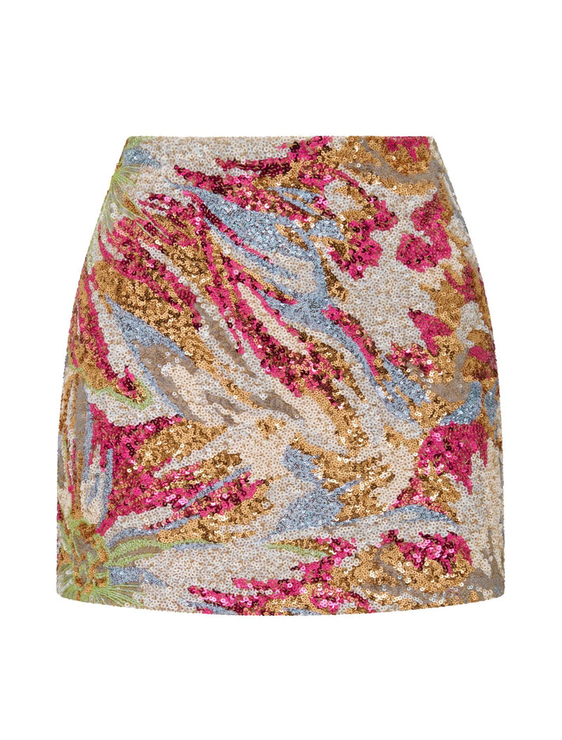 Ariana Floral Sequin Mini Skirt Forever New
