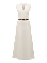 Celia Extended Shoulder Knit Midi Dress Cream Forever New