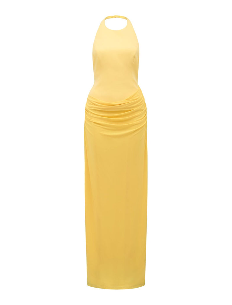 Lula Halter Maxi Dress Soft Yellow Lula Halter Maxi Dress Soft Yellow