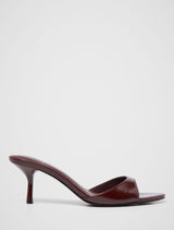 Polly Pointed Toe Mule Heel Burgundy Forever New