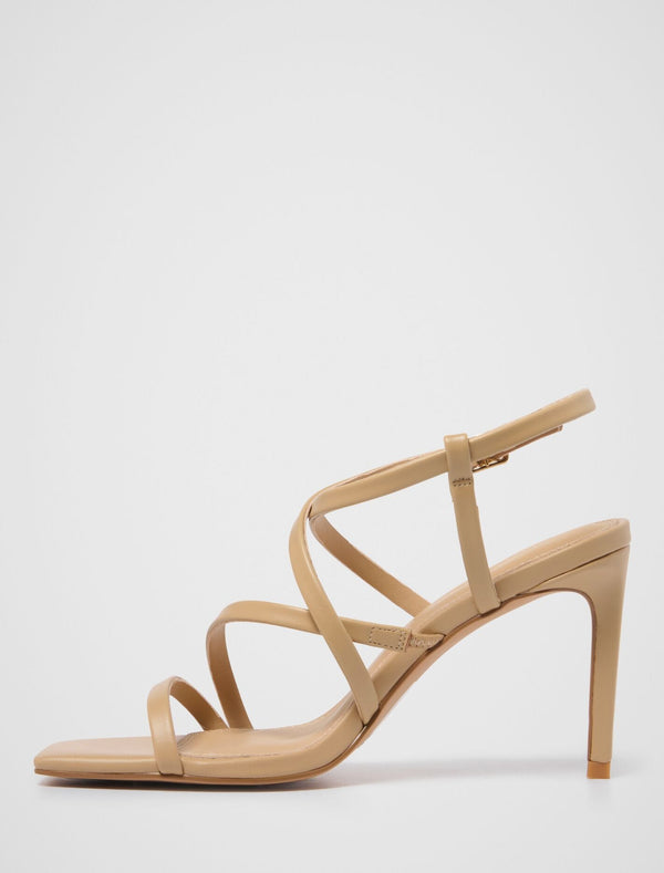 Alina Asymmetrical Strappy Heeled Sandal Forever New