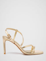 Portia PM Asymmetrical Sandal Heel Gold Forever New