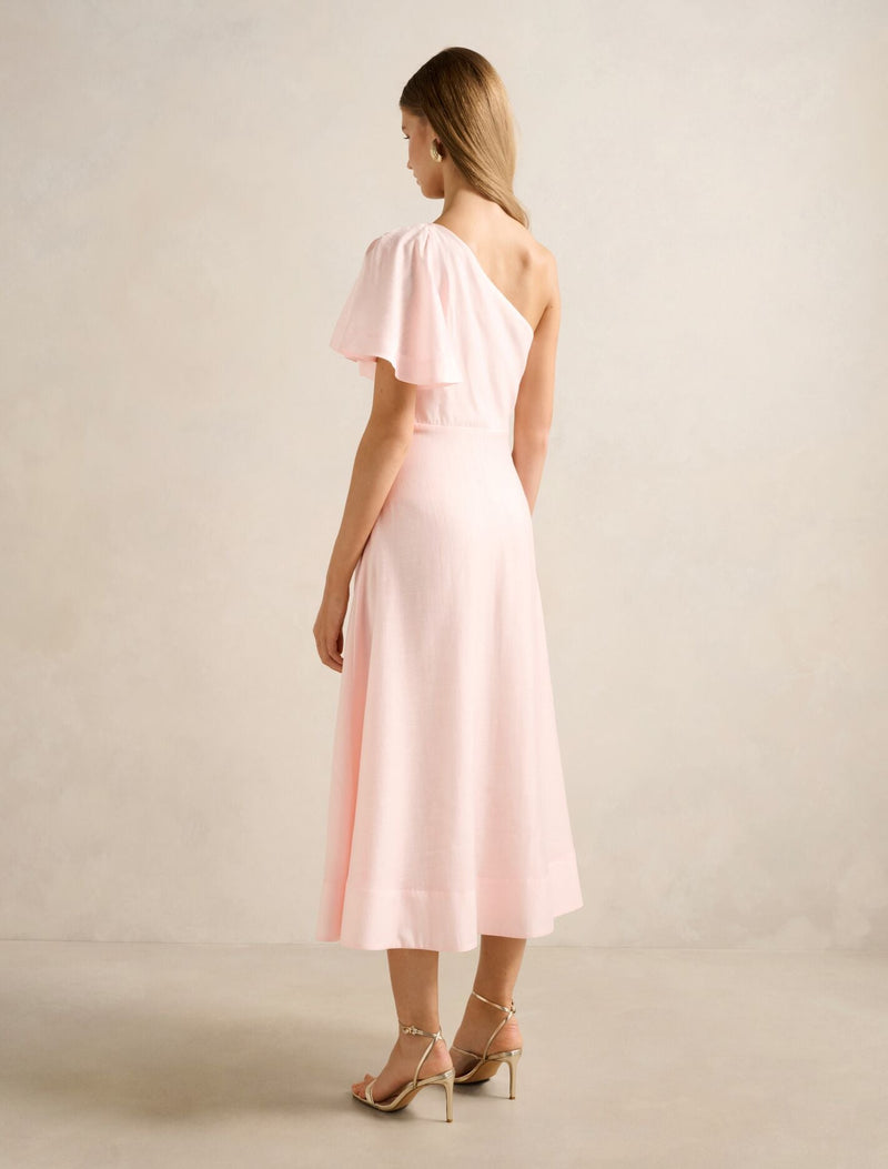 Mattea One Shoulder Midi Dress Soft Pink | Forever New Mattea One Shoulder Midi Dress Soft Pink | Forever New