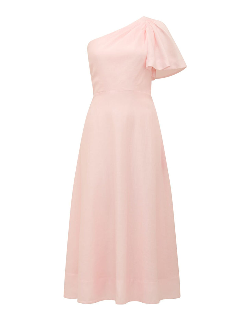 Mattea One Shoulder Midi Dress Soft Pink