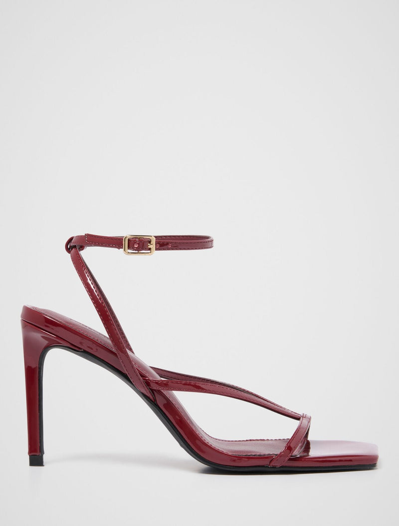 Sloane Strappy Evening Sandal Heel Burgundy Forever New