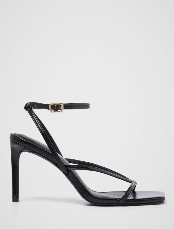 Sloane Strappy Evening Sandal Heel Black Forever New