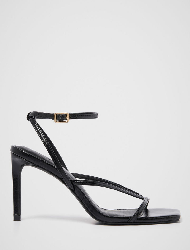 Sloane Strappy Evening Sandal Heel Black Forever New