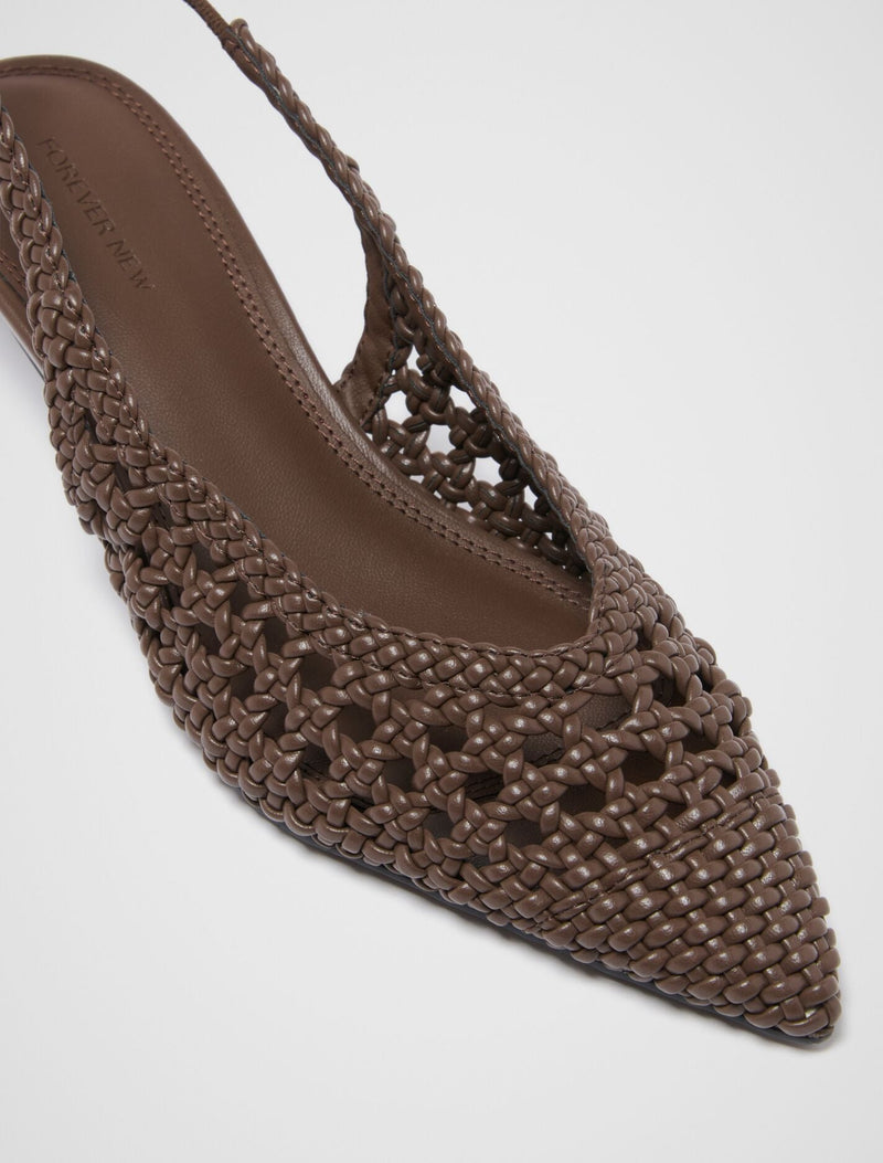 Clare Crochet Detail Slingback Heel Forever New