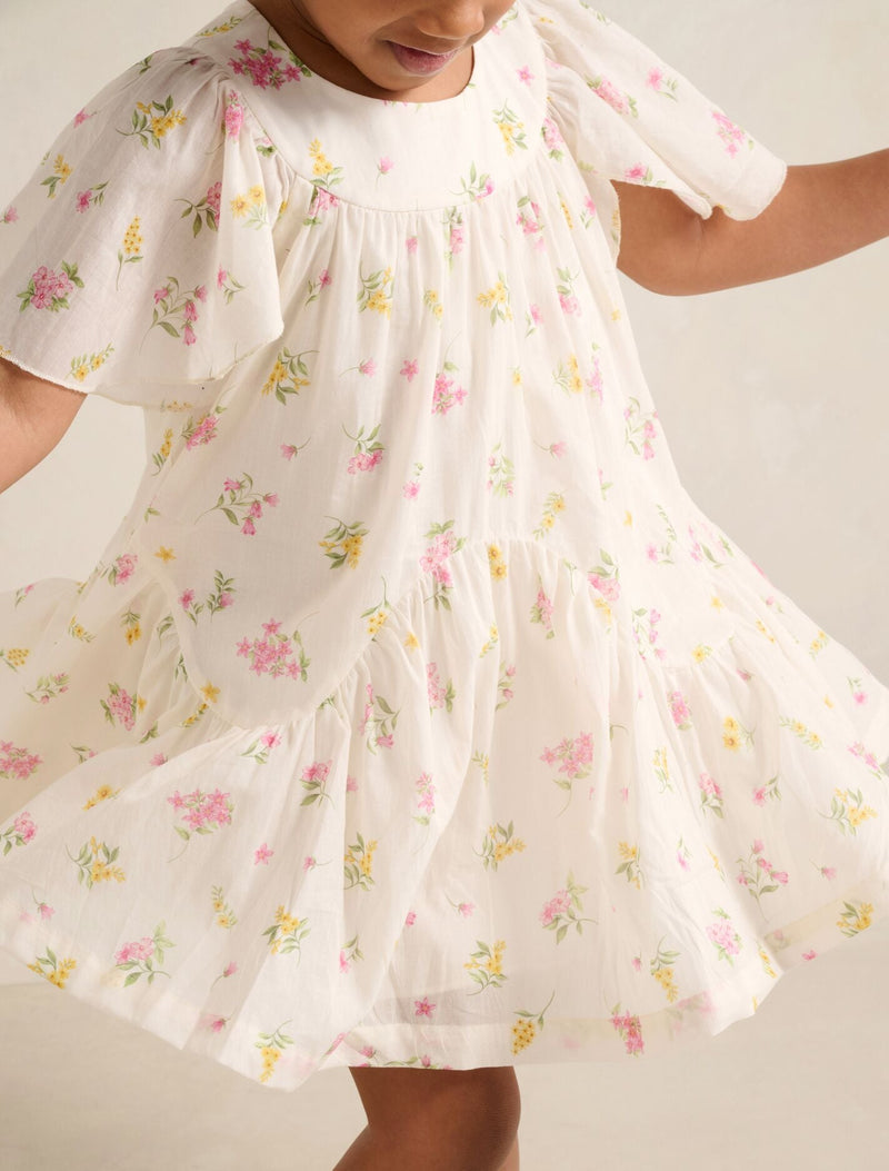 Dove Girls Curved Panel Flutter Dress Forever New