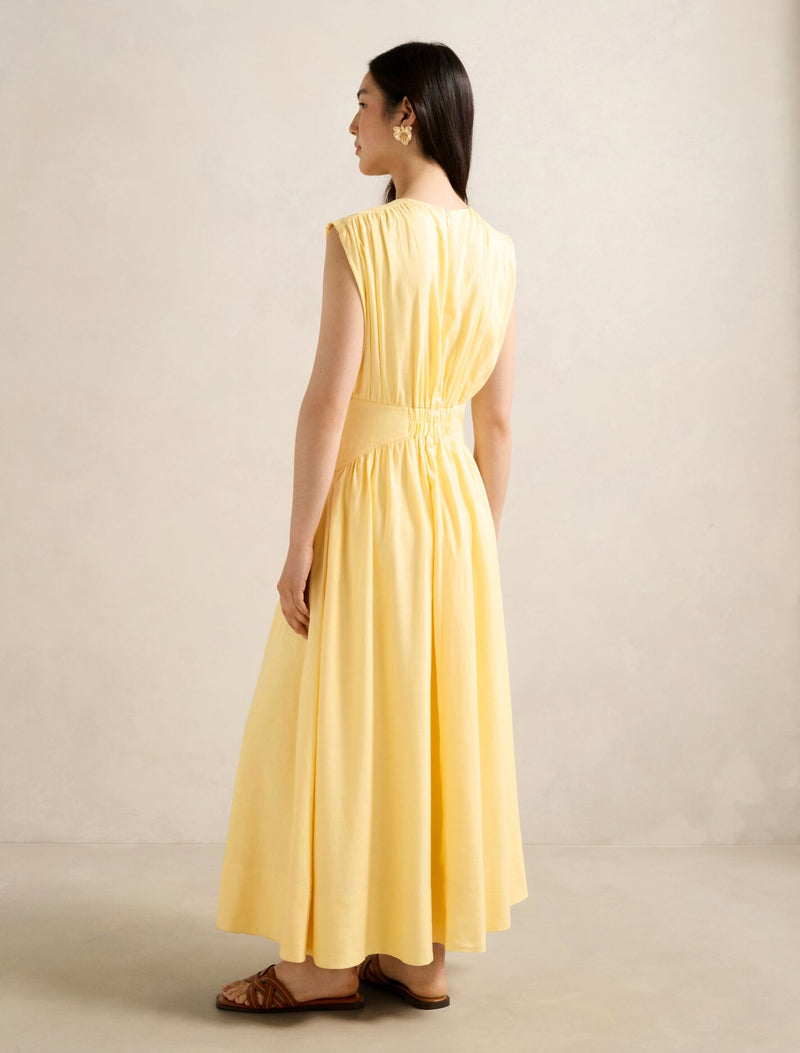 Isobel Tapered Waist Linen Midi Dress Forever New