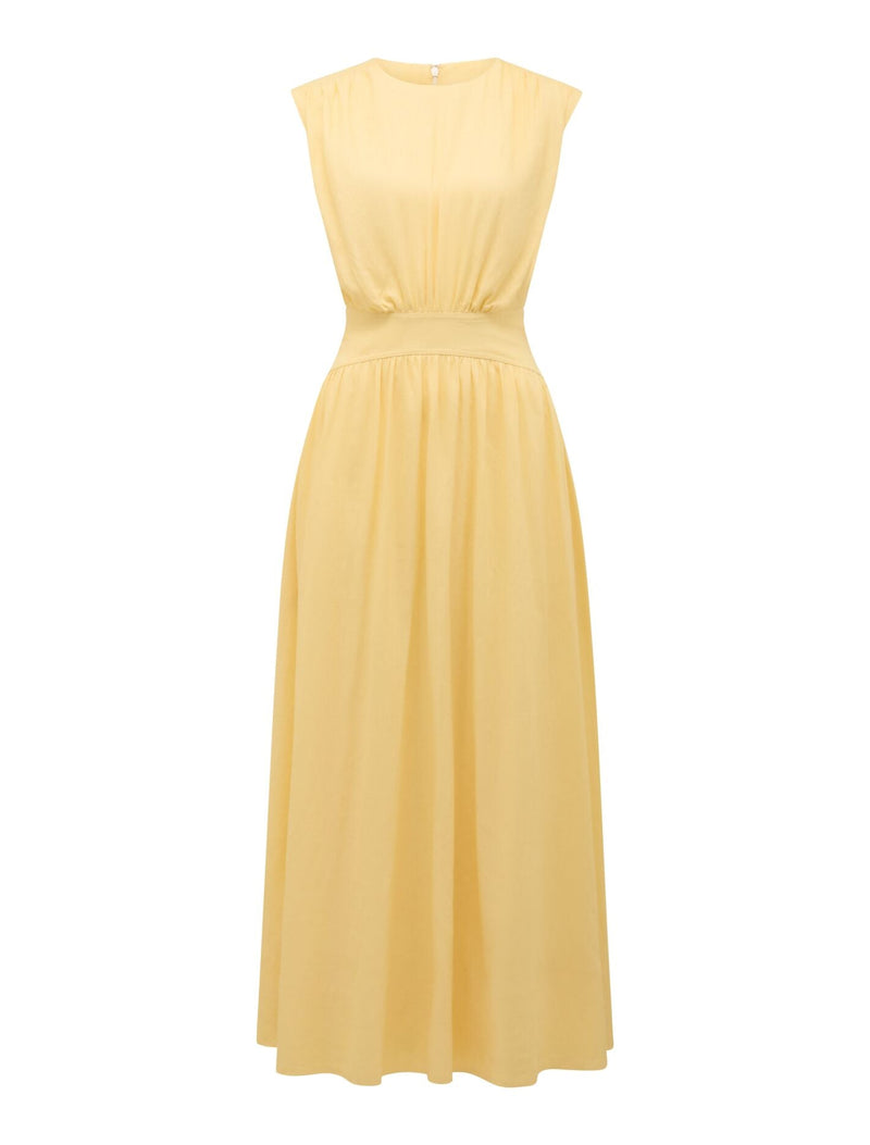 Isobel Tapered Waist Linen Midi Dress Forever New