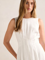 Rosie Linen Sleeveless Tuck Midi Dress Forever New