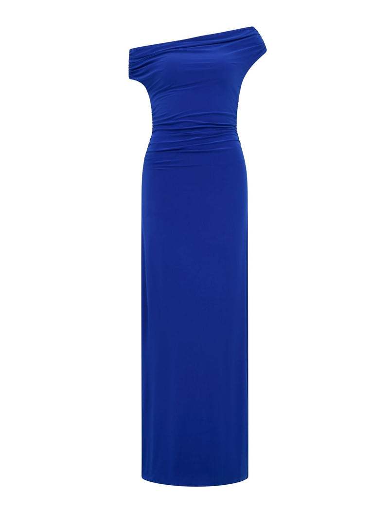 Romy Off Shoulder Jersey Maxi Dress Cosmic Blue | Forever New Romy Off Shoulder Jersey Maxi Dress Cosmic Blue | Forever New