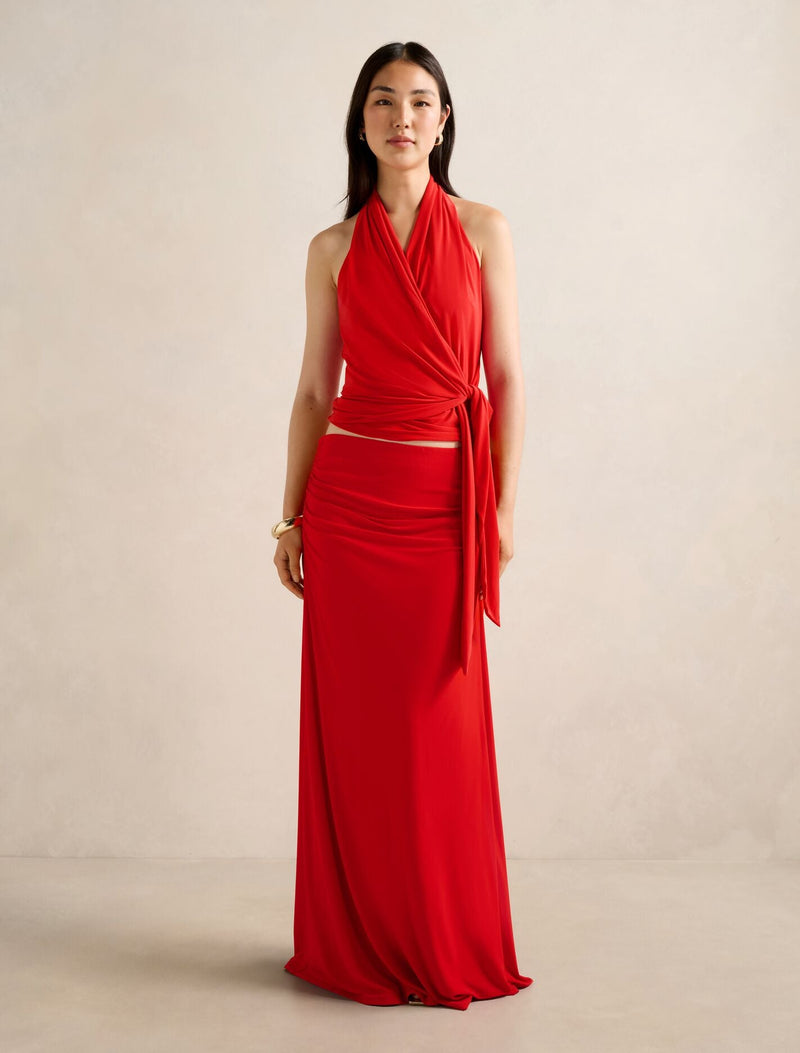 Mimi Flute Maxi Skirt Forever New