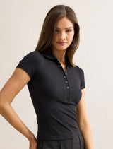 Aaliyah Ribbed Polo Top Forever New