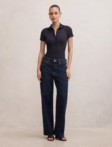 Aaliyah Ribbed Polo Top Forever New