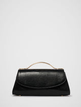 Noelle Small Metal Top Handle Bag 0 Black Lizard Forever New
