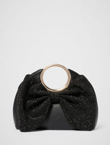 Sandra Round Handle Bow Clutch 0 Black Forever New