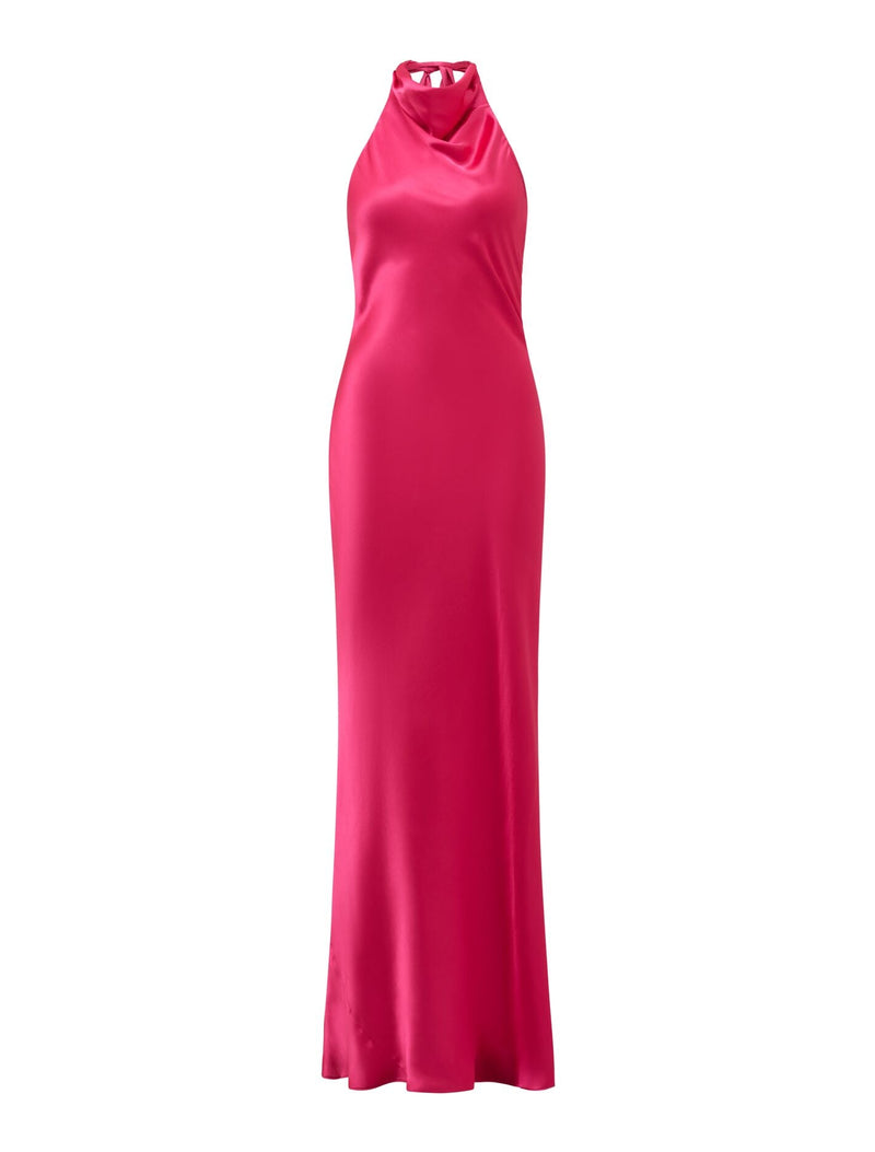 Clementine High Neck Satin Maxi Dress Forever New