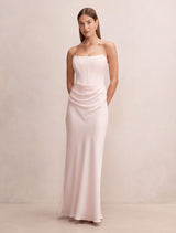 Isra Drape Strapless Maxi Dress Barely Pink Forever New