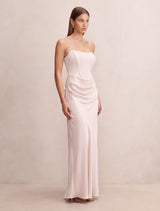 Isra Drape Strapless Maxi Dress