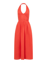 Lilian Wrap Linen Halter Midi Dress Forever New