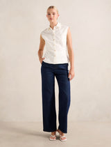 Nova Ruched Collared Top Forever New