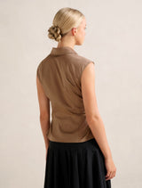 Nova Ruched Collared Top Forever New