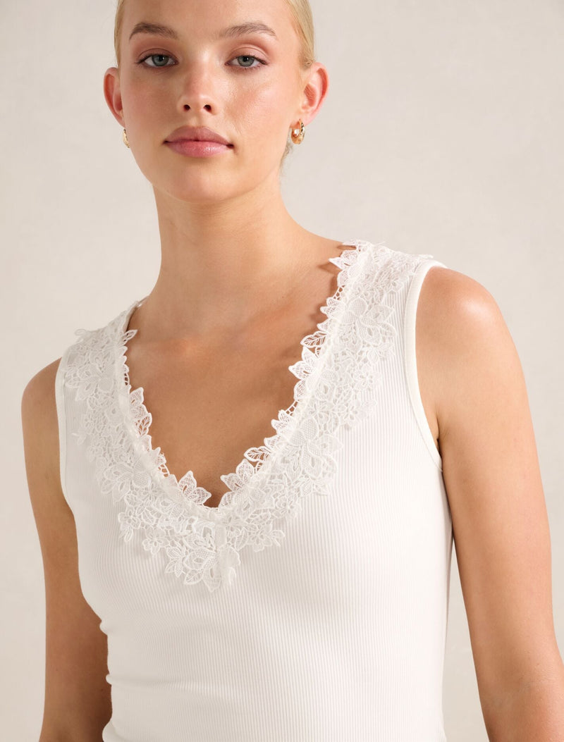 Sylvie Lace Trim Tank Top Forever New