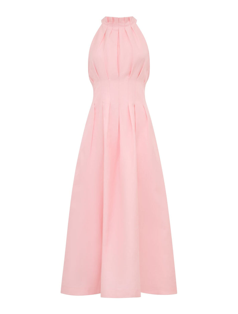 Miller Pleat Halter Midi Dress Pretty Pink | Forever New Miller Pleat Halter Midi Dress Pretty Pink | Forever New