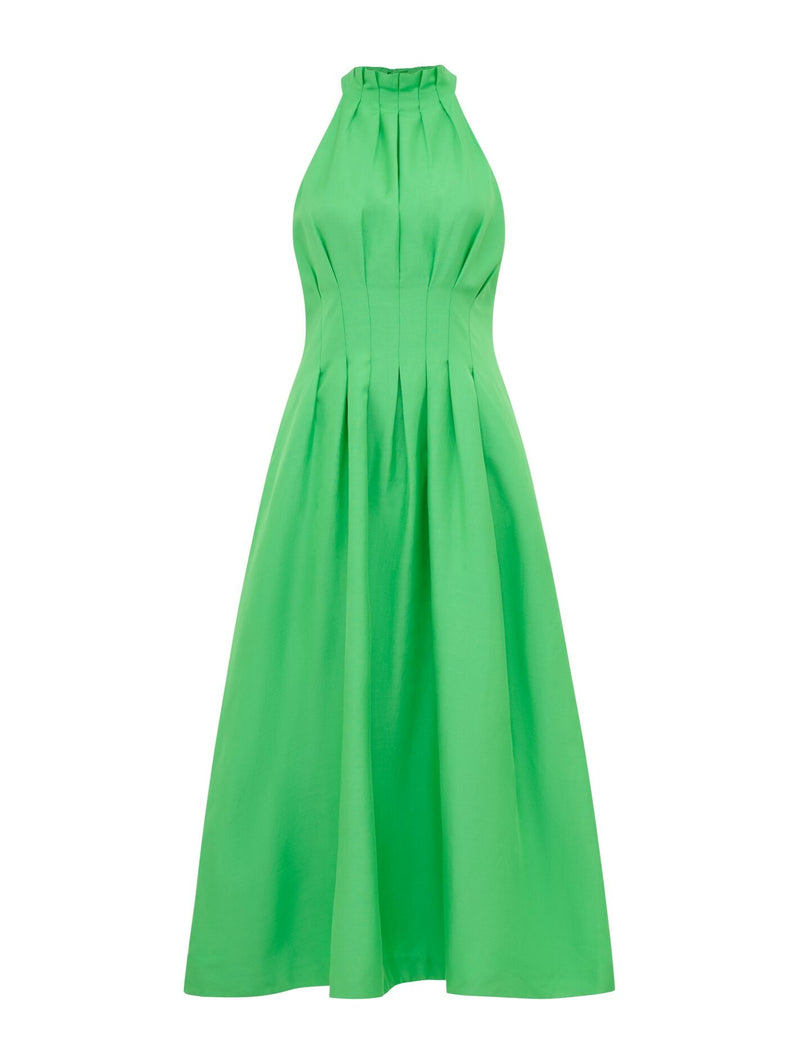 Miller Pleat Halter Midi Dress Shamrock | Forever New Miller Pleat Halter Midi Dress Shamrock | Forever New