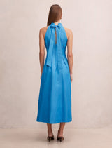 Miller Pleat Halter Midi Dress Forever New