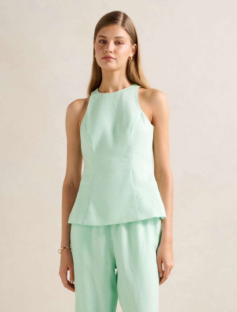 Liliana Linen Top Mint Set Forever New