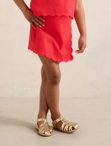 Aria Girls Scalloped Skort Claire Red Forever New