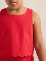 Molly Girls Scalloped Shift Top Forever New