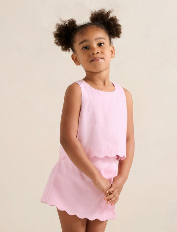 Molly Girls Scalloped Shift Top Candy Hearts Forever New