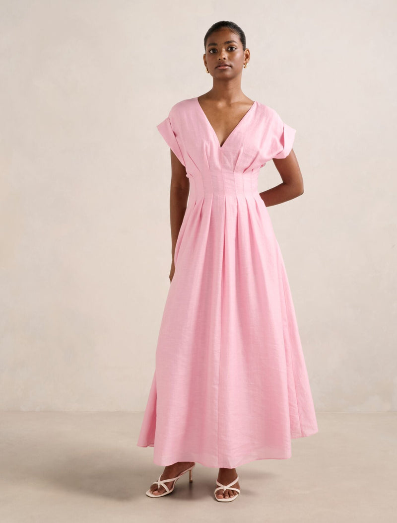 Alessandra Petite Tucked Midi Dress Orchid Pink | Forever New Alessandra Petite Tucked Midi Dress Orchid Pink | Forever New