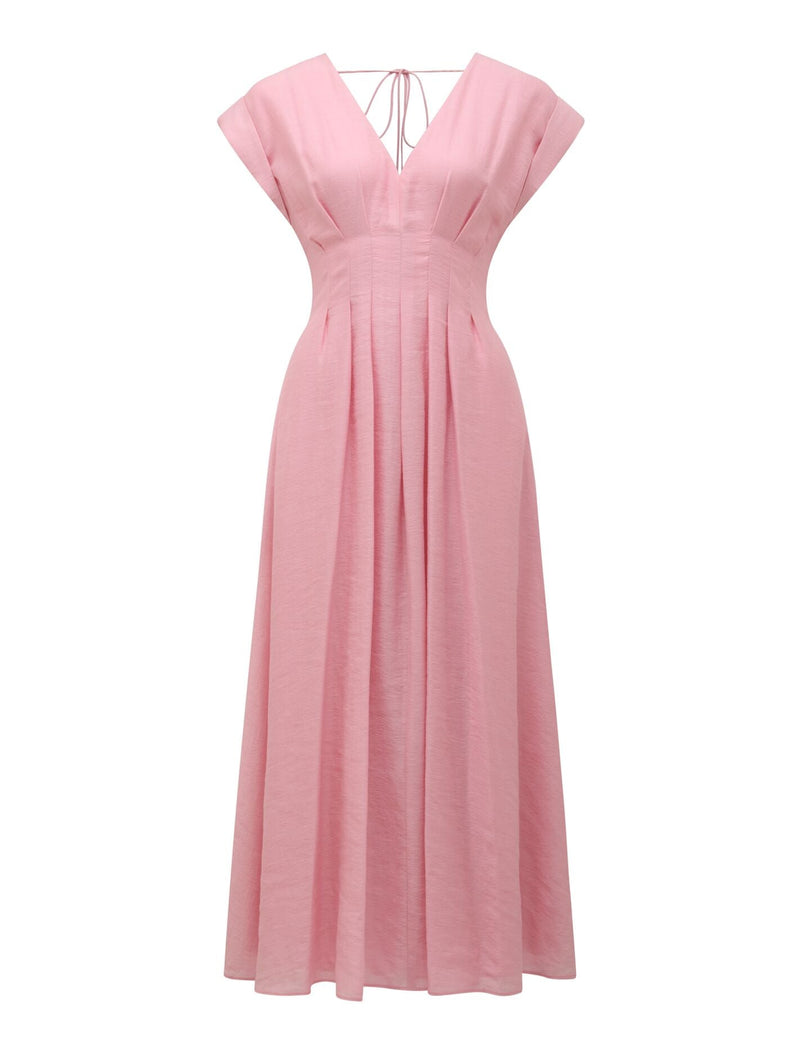 alessandra pink dress The Alessandra Maxi Dress in Powder Pink Solace London