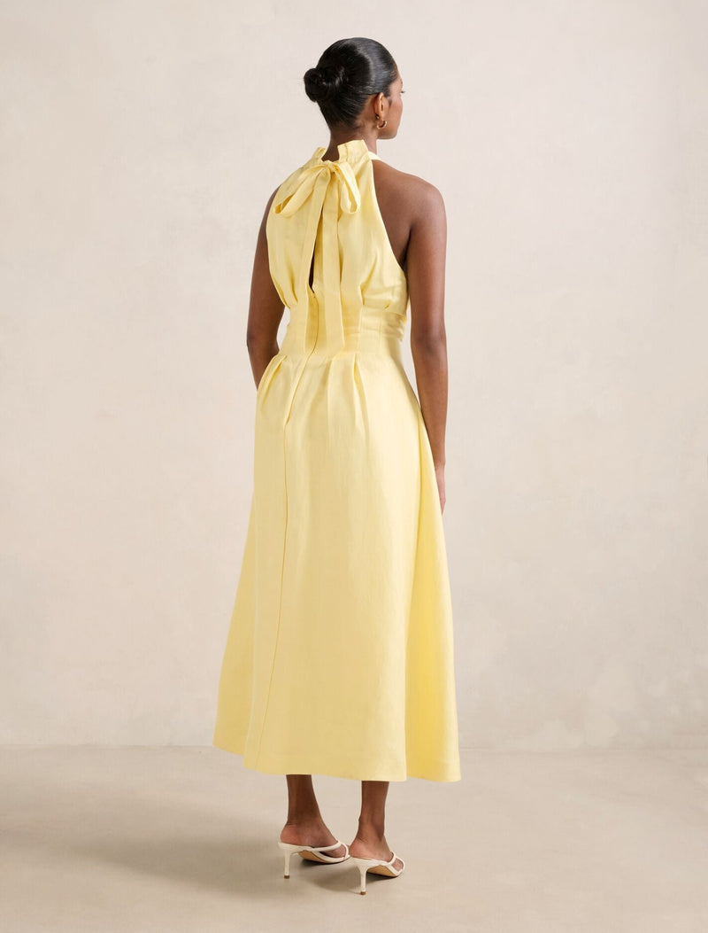 Miller Petite Pleat Halter Midi Dress Forever New
