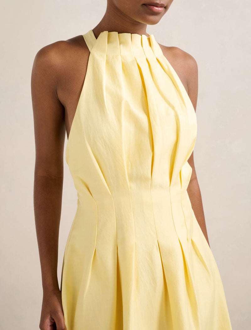 Miller Petite Pleat Halter Midi Dress Forever New